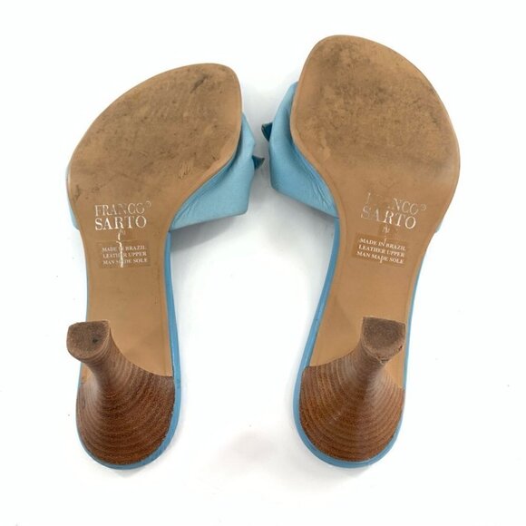 Franco sarto womens heels size 7 blue leather vintage y2k 90s bow - Picture 6 of 15